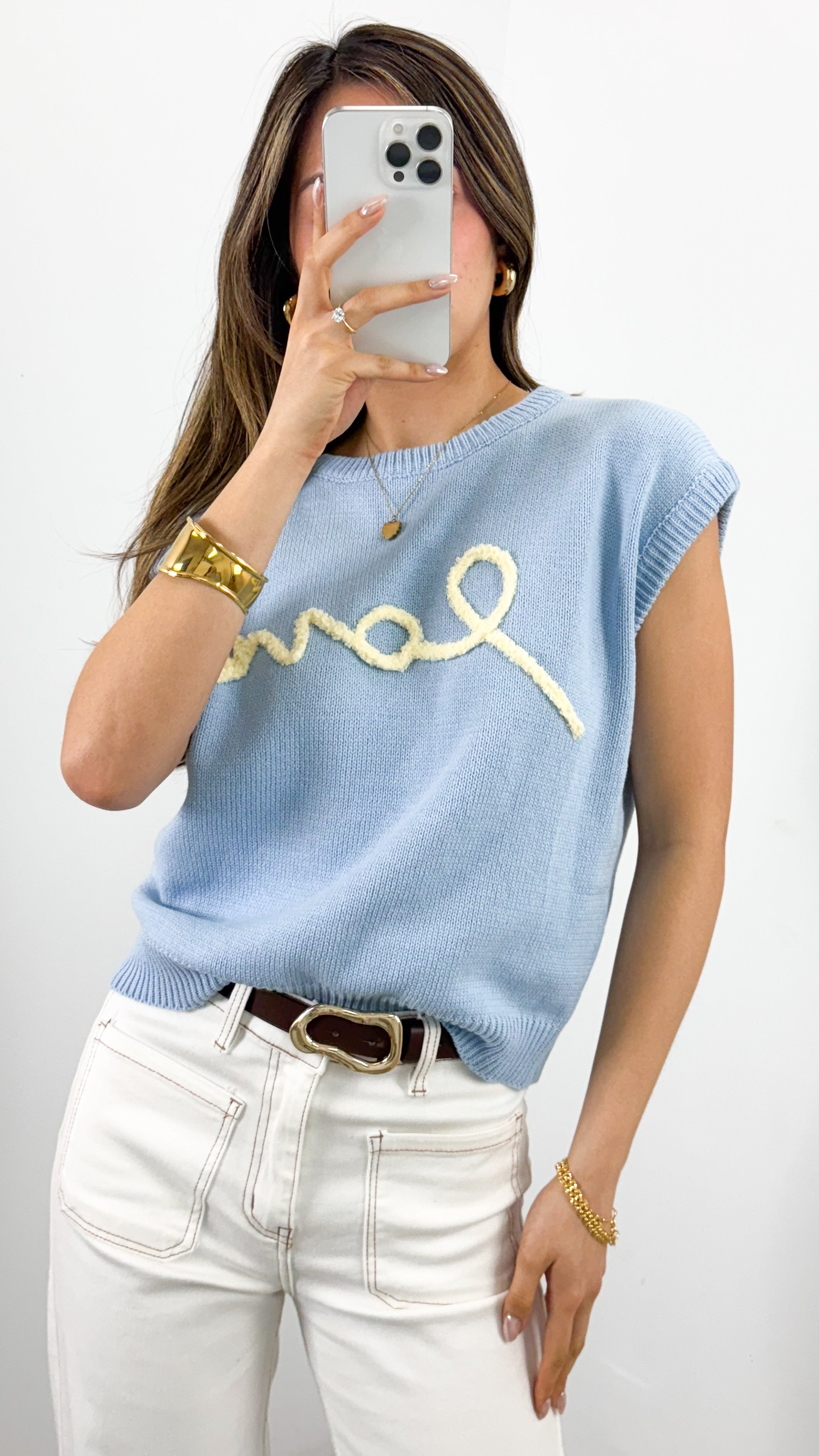 LOVE KNIT TEE - BLUE